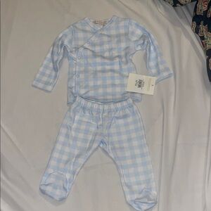 Blue Checkered Baby Pajama Set